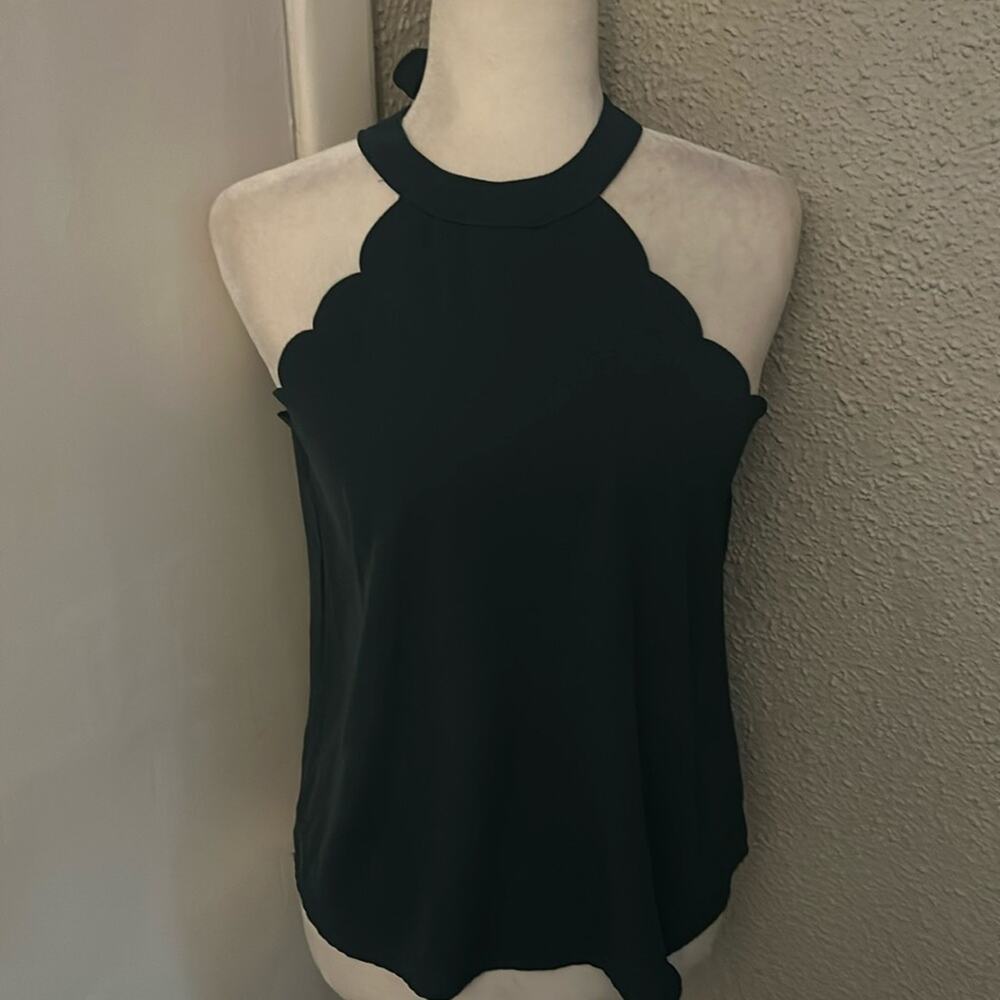 SHEIN Green Scalloped Tie Top XS Classic Preppy Coquette Girl Mermaid Fairycore